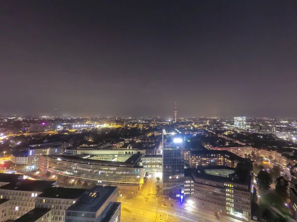 Scenario Paesaggio Urbano Hamburg Tempo Notte — Foto Stock