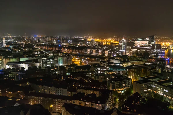 Scenic Hamburg Cityscape Night Time — Stock Photo, Image