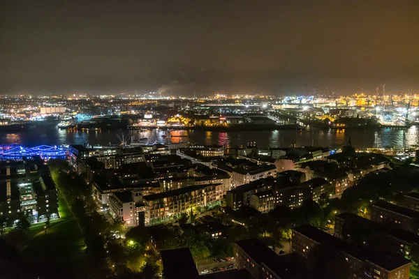 Paysage Urbain Hambourg Dans Nuit — Photo