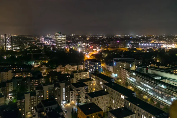 Scenic Peisaj Orașului Hamburg Timpul Nopții — Fotografie, imagine de stoc