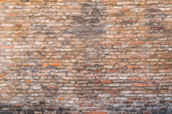 Old and damaged brown brick wall surface texture