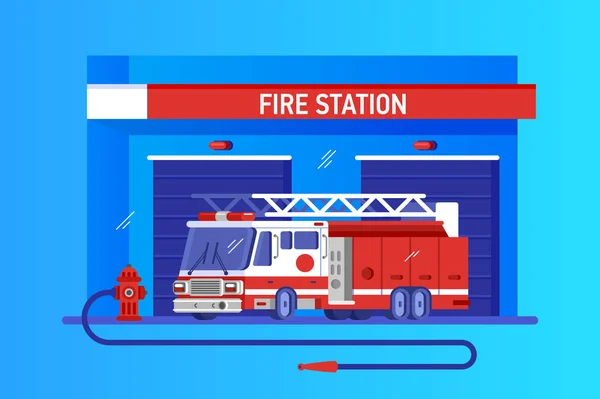 トラックの消防署です。迅速な対応サービス — ストックベクタ
