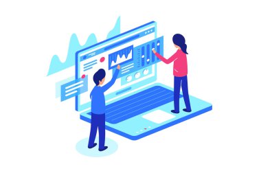 Verilerle birlikte dizüstü bilgisayarlarda çalışma. Vektör çizim