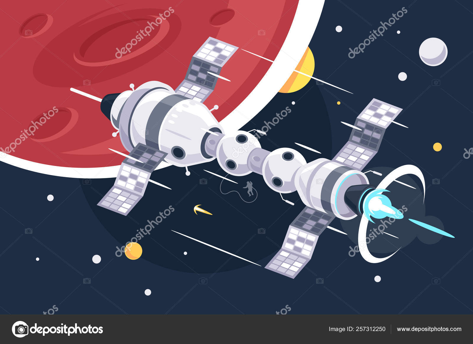 概念全速大飞船站在太空行星和星背景 图库矢量图像 C Filata Nata 概念全速大飞船站在太空行星和星背景 图库矢量图像 C Filata Nata