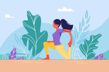 Eğitim germe içinde genç kadın.