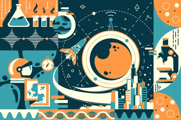 Concept toekomst en moderne wetenschap, stad en ruimte. — Stockfoto