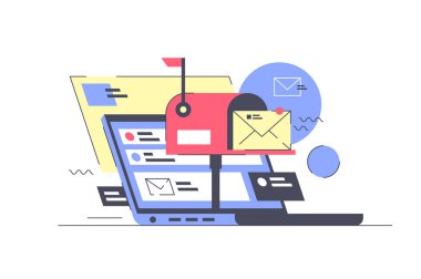 Modern, yüksek hızlı posta teslimi internet kullanımı.