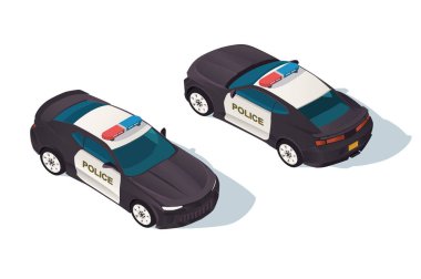 Kentsel modern sedan polis arabası insanların korunması için.
