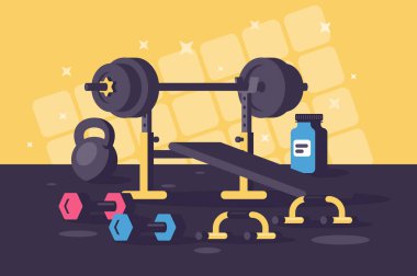 Ağır eğitim oturumları için spor ekipmanları.