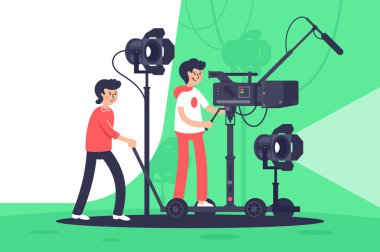 Özel ekipman ile film filme erkekler gülümseyen.