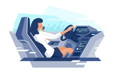 Evet işkadını arabayla üzerinden düz görünüm.