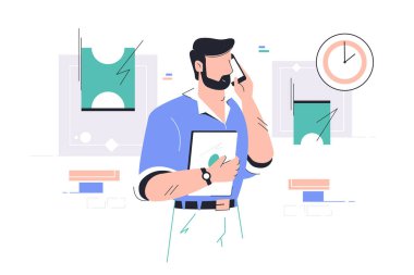 İş adamı cep telefonuyla konuşuyor.