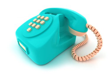 Tuşlar izometrik illüstrasyonlu 3d ev telefonu