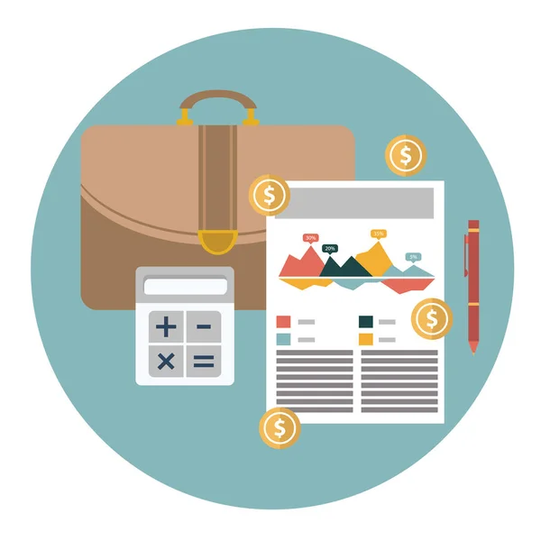 Successful Financial Business Plan Report Accounting Concept Vector Illustration — Stock Vector