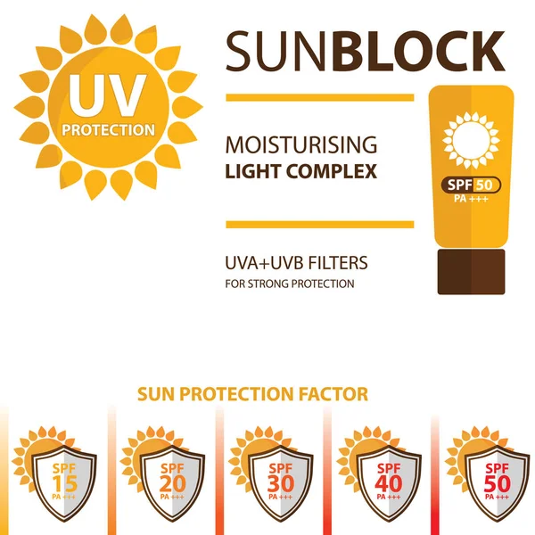 Ícone Proteção Ícone Protetor Solar Ultravioleta Spf Sol Ícone Proteção —  Vetores de Stock