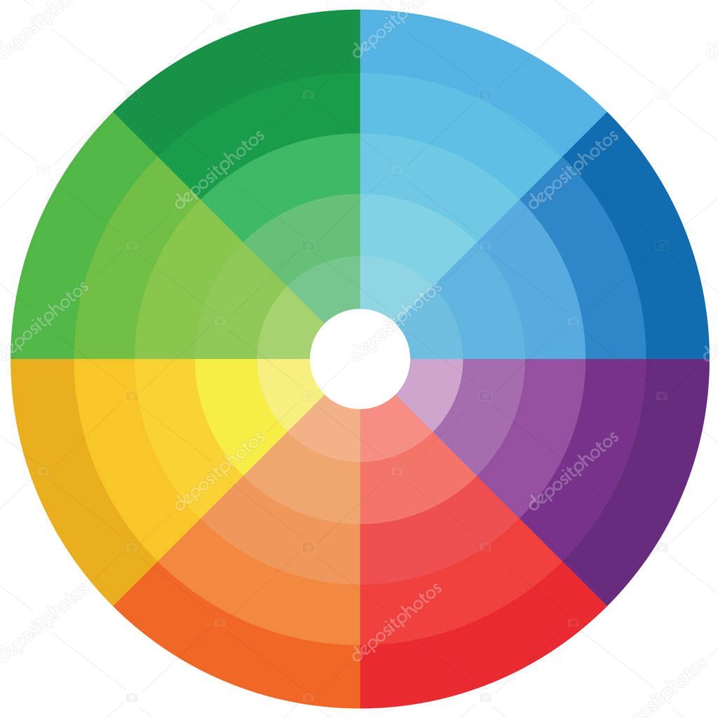 Color wheel with shade of colors. color pallete