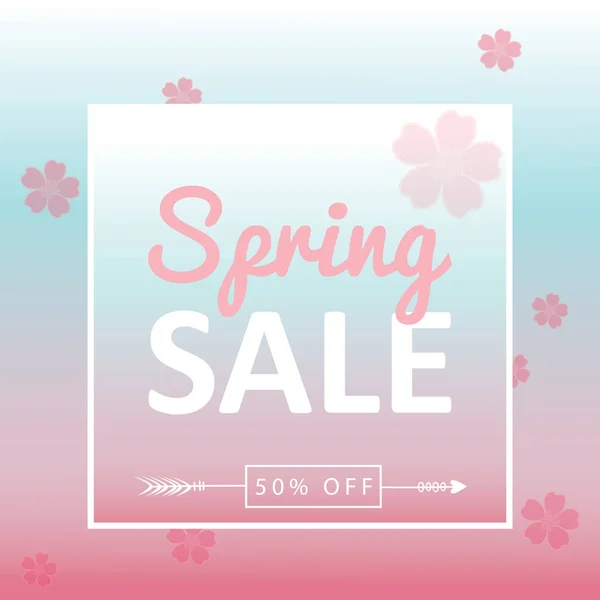 Spring sale background banner with beautiful colorful flower. Vector illustration. - Vector — Stock Vector