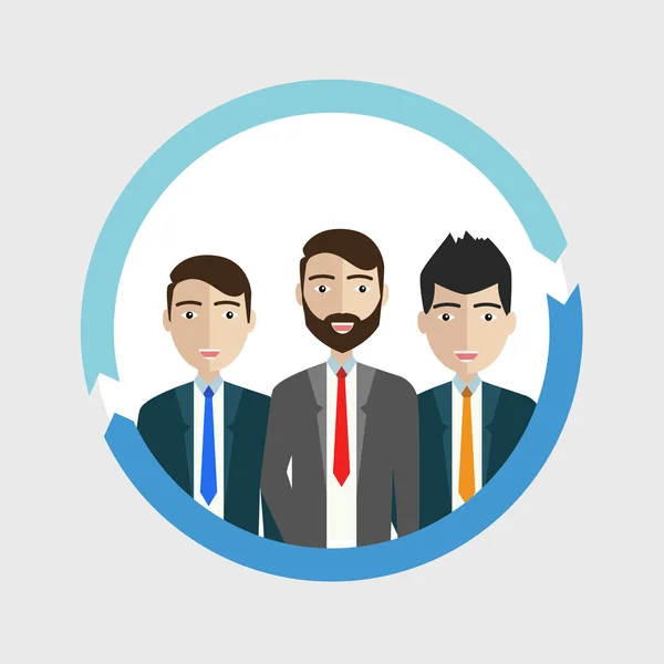ビジネスの男性 白の背景で働いている人達のグループです ビジネス チームとチームワークの概念 フラットなデザインの人々 の文字 — ストックベクタ