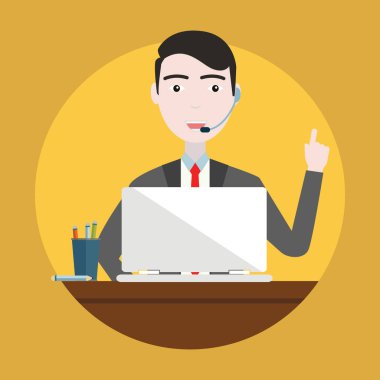 iş müşteri bakım hizmeti kavramı bize destek temas düz simgeler kümesi yardım Danışma telefon ve Web sitesi infographics tasarım web elemanları vektör çizim için tıklayın.