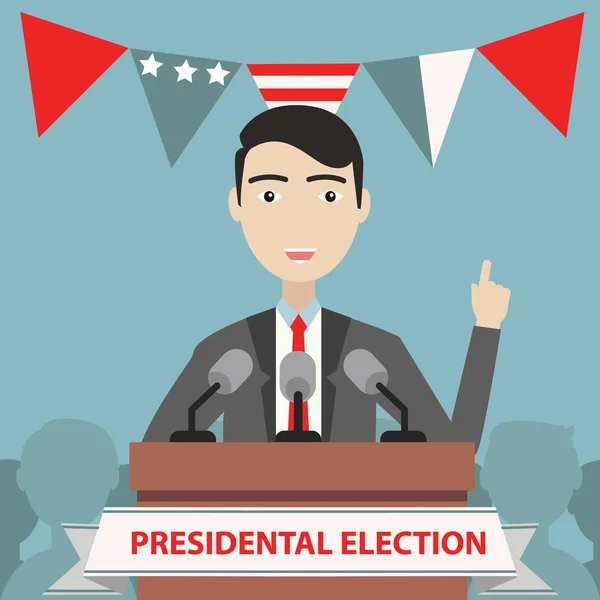 Presidential election composition with flat design — Stock Vector
