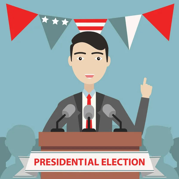 Presidential election composition with flat design — Stock Vector