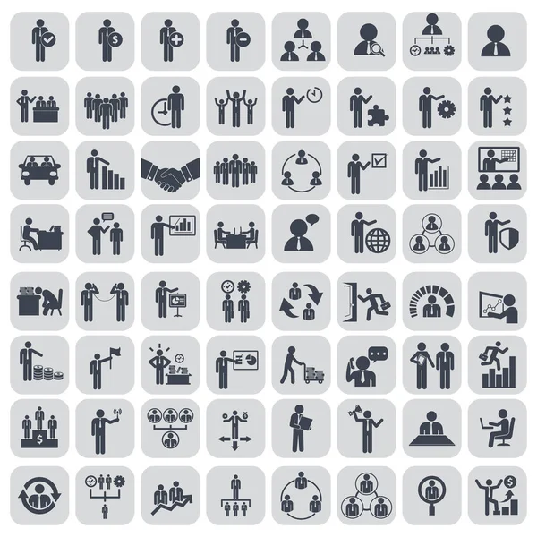 Set di icone di gestione e risorse umane. illustrazione vettoriale — Vettoriale Stock