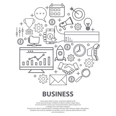 İş merkezi vektör konsepti. Web sitesi, baskı tasarımı, kartvizit için.