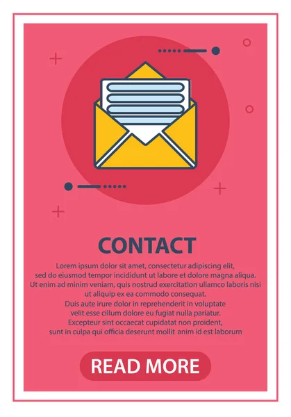 Contact support Concept Banner Illustration with Icon — Vector de stoc