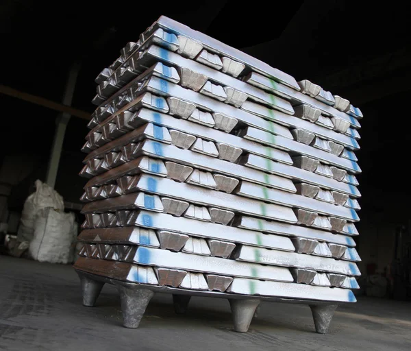 Stack Aluminum Ingots — Stock Photo, Image