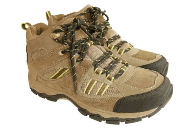 yeni ayakkabı beyaz zeminde hiking