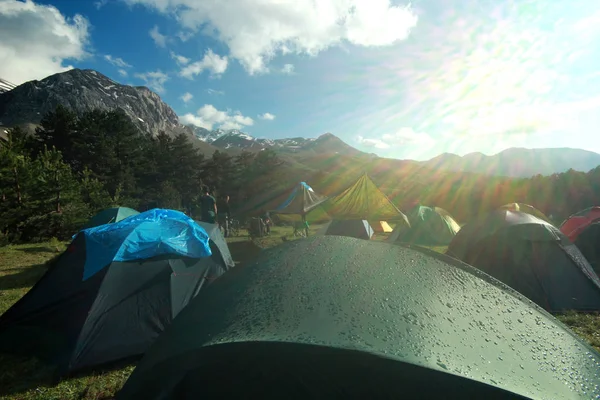 Традиционный Летний Палаточный Лагерь — стоковое фото