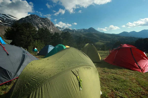 Tradycyjne Letnie Namiot Camp — Zdjęcie stockowe