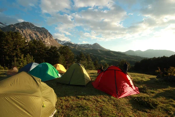 Tradycyjne Letnie Namiot Camp — Zdjęcie stockowe