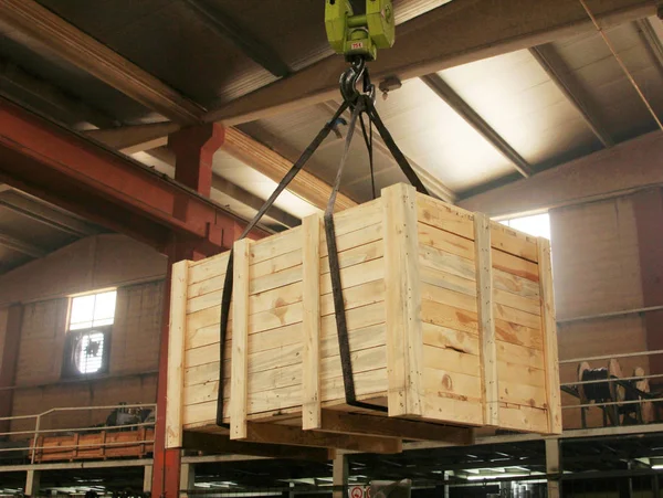 Velké Dřevěné Krabice — Stock fotografie
