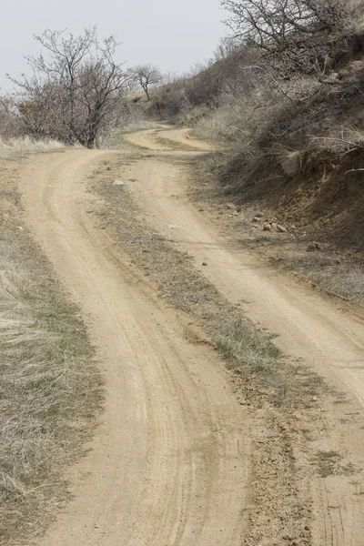Tepelerde Toprak Yol — Stok fotoğraf