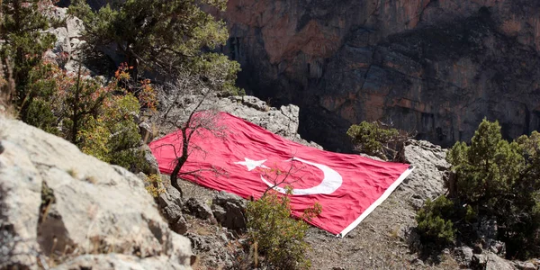 Turkse Vlag Prachtige Natuur — Stockfoto