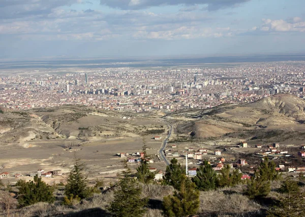 Vue Sur Ville Konya Depuis Les Collines — Photo