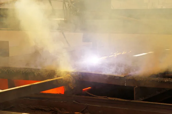 Cnc Laserskärning Metall Modern Industriteknik — Stockfoto