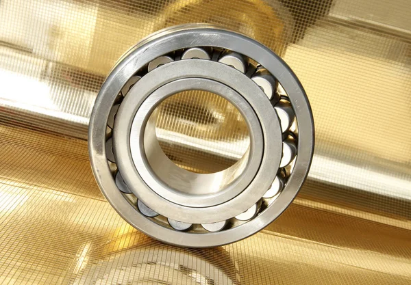 Ball Bearings Yellow Background — Stock Photo, Image