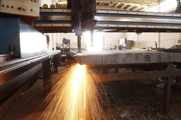 Cnc Cięcie Laserowe Metalu Nowoczesna Technologia Przemysłowa — Zdjęcie stockowe