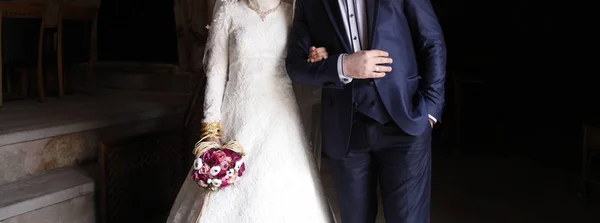 Boldog Pár Menyasszony Vőlegény — Stock Fotó