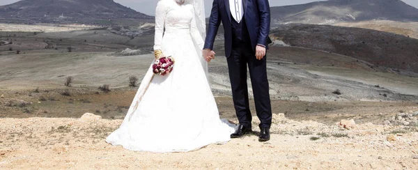 Nieuwe Gelukkige Paar Bruid Bruidegom — Stockfoto