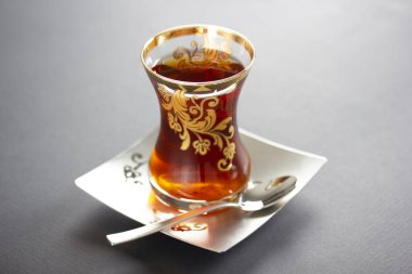 Turkish traditional tea, hot drink. Black tea. clipart