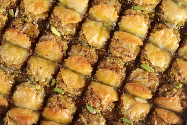 Hagyományos Török Baklava Desszert Dió Pistachio Török Stílusú Antep Baklava — Stock Fotó