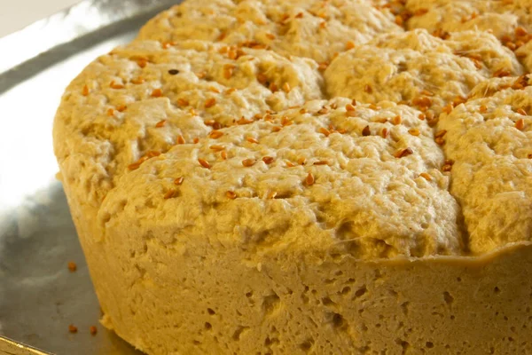 Traditionnelle Turque Tahini Halva Dans Assiette — Photo