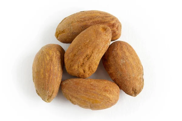 Tas Amandes Isolé Sur Fond Blanc — Photo