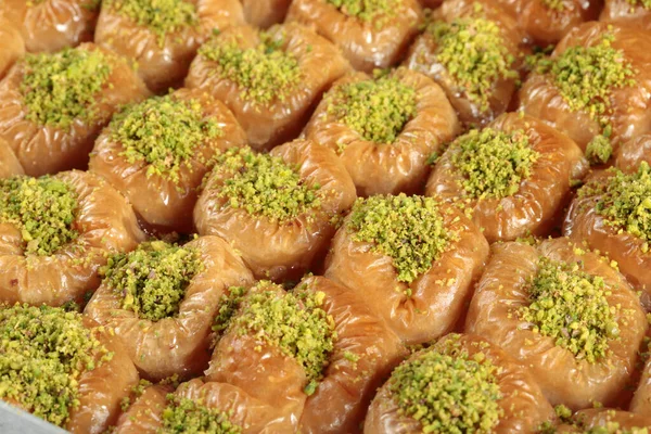 Geleneksel Türk Baklava Tatlısı Ceviz Pistachio Türk Tarzı Antep Baklava — Stok fotoğraf