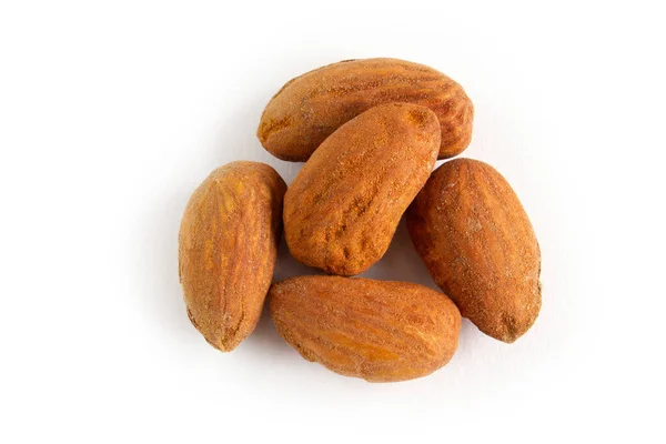 Tas Amandes Isolé Sur Fond Blanc — Photo