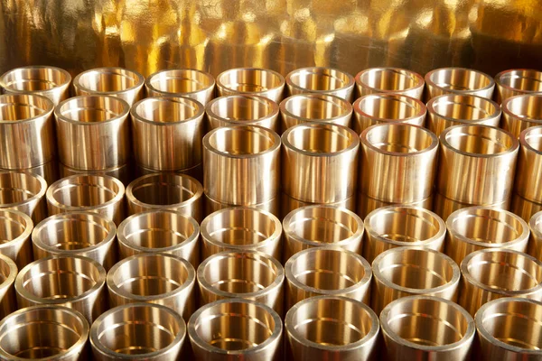 Engineering Metalworking Technologies New Brass Cylinders — Stock Photo, Image