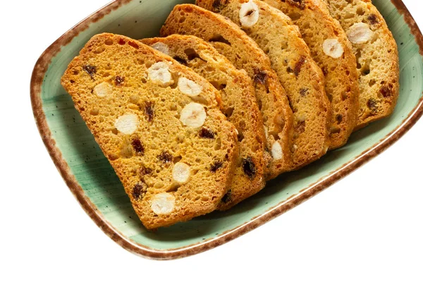 Biscoitos Crocantes Com Frutas Biscotti Italiano — Fotografia de Stock